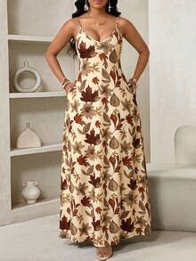 SHEIN Lady Đầm không tay in hoa phong cách thường ngày dành cho nữ, thích hợp cho mùa hè. - Nhiều màu - Xem 5