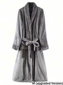 1pc Women's Woolen Bathrobe, Ultra-Soft And Comfortable, Lightweight Side Pocket, Made Of Microfiber Summer Wedding Home Bathroom Decor Back To School - 深灰色 - 查看 12