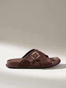 Solecia Ladies Commuter Fashion Versatile Daily Travel Casual Sandals - Coffee Brown - View 2