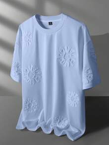 Manfinity EMRG Men's Casual Embroidered Short Sleeve T-Shirt - Baby Blue - View 2