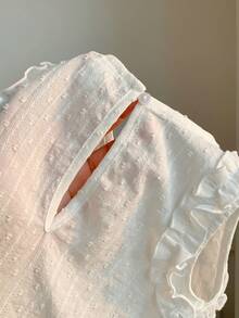 女婴休闲白色波点宽松背心 - 白色 - 查看 6