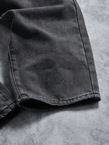 Manfinity Hypemode 男士黑色宽松阔腿休闲牛仔裤 - 淺灰色 - 查看 6