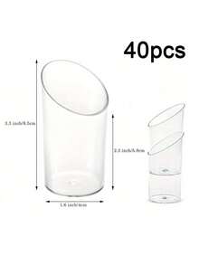 50/40/30/20/10 透明塑料杯、斜角杯、透明布丁杯、果冻杯、冰淇淋杯、甜点杯、迷你开胃菜杯，适用于派对、婚礼、餐饮、冰淇淋、布丁和食物容器、厨房用品 - 彩色 - 查看 9