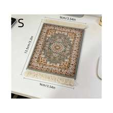 1/2 piezas Manteles individuales, Posavasos, Tapetes de café, Textiles de comedor con diseño de arte vintage con borlas francesas, Regalos de Navidad, Halloween, Vajilla para fiestas, Día de la Madre, Regalos de Eid Al-Adha - Multicolor - Ver 15