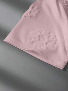 Manfinity EMRG Men's Floral Textured Crew Neck Short Sleeve T-Shirt - Baby Pink - View 3