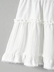 GlowEve 女士时尚休闲荷叶边短裙 - 白色 - 查看 4