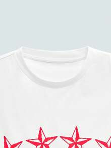 Modcrash 男士新款嘻哈时尚印花T恤，复古美式，男女皆宜，宽松版型夏季服装——适合日常穿着和夏季度假穿着。 - 白色 - 查看 4