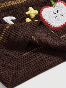 Sweetness Women's Colorful Cartoon Patchwork Autumn/Winter Fashion Casual Sweater Skirt - Brown - View 5
