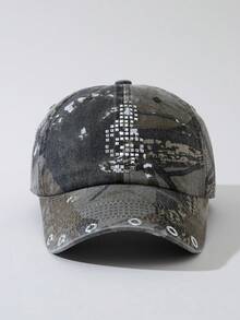 ROMWE Goth 1 女士便签贴纸钻孔透气棒球帽户外可调节帽 - 彩色 - 查看 2