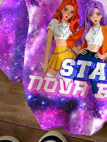 قميص تي شيرت أنثوي قصير الأكمام بطبعات حرف وكوكب ملون لمجموعة الفتيات K-POP، مناسب للعطلات والحفلات والارتداء اليومي والحفلات الموسيقية، تصميم بسيط وعصري للفتيات في الصيف - متعدد الألوان - مشاهدة 5