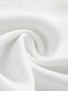 SHEIN Pantalones anchos de pierna ancha con textura blanca versátil para adolescentes - Blanco - Ver 4