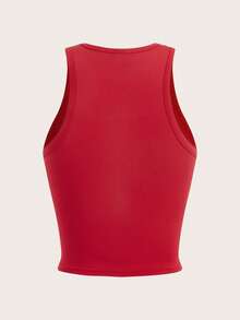 SHEIN Essnce 休闲纯色百搭性感露脐吊带背心，适合夏季穿着 - 彩色 - 查看 12