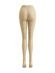 lacRébo Quần tất ren màu đen gợi cảm kiểu cổ điển dành cho nữ - Màu Khaki - Xem 8