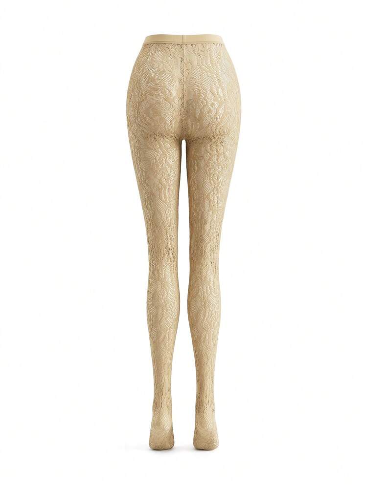 Camel Sexy Vintage Style Lace Tights Pantyhose Women Pattern Tights Nude Tights
