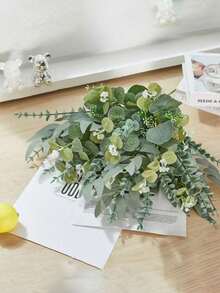 30/60 cành lá bạch đàn, có quả. Cây xanh nhân tạo, hoa nhựa thích hợp cho bình hoa cưới, bó hoa trang trí nhà cửa. - Xanh lá cây 2 - Xem 5
