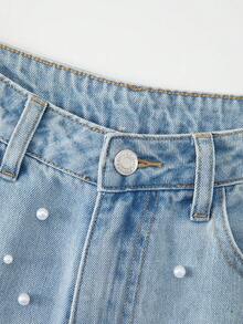 GlowEve 女士派对及音乐节水钻装饰牛仔裤 - 淺色水洗藍 - 查看 4