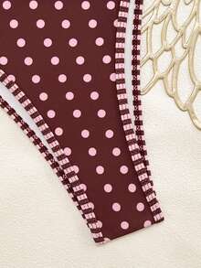 Swim Vcay 时尚波点条纹性感比基尼套装，适合音乐节、婚礼、度假、海滩等场合。 - 彩色 - 查看 6