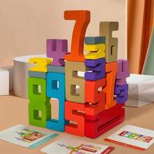 Balok Digital Edukatif Kayu, Puzzle Kreatif, Mainan Susun, Asah Otak yang Menyenangkan, Topik Pendidikan Dini, Gaya Montessori, Mainan Kayu (Cocok untuk Usia 3+) - MultiWarna - View 6
