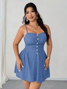 Elenzga 大码性感优雅露肩露背沙滩度假连衣裙 - 藍色 - 查看 4