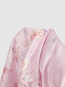 SHEIN MOD Váy cưới nữ size lớn phong cách Cottagecore thanh lịch in hoa thắt eo cho đám cưới, kỳ nghỉ, tiệc hẹn hò, tiệc khách mời đám cưới, váy hoa hồng bụi, váy trà, váy hoa trang trọng, váy cho nữ, trang phục mùa hè, trang phục trà nữ, trang phục - Hồng - Xem 10