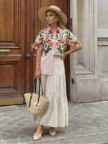 Hansera 新款夏季女士短袖沙滩衬衫 - 彩色 - 查看 1