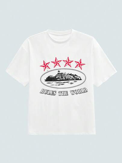 Modcrash Men's New Hip Hop Fashion Printed T-Shirt