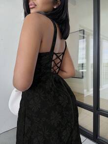 Alexandranx 花卉提花吊带连衣裙，纯色方领褶皱迷你连衣裙，露背连衣裙，粉色女士泡泡袖连衣裙，宫廷风度假连衣裙，夏季，优雅，女士沙滩装/沙滩，婚礼宾客连衣裙/新娘送礼会连衣裙，白色，毕业礼服/毕业装，女士早午餐装，女士演唱会装/锐舞节装/乡村音乐会装/伊比沙岛装/纳什维尔装，度假，度假，端庄，热带度假女装，辣妹风，夏季/夏季服装，女士春季服装，约会之夜连衣裙，伴娘迷你连衣裙，优雅小黑裙，春夏派对 - 黑色 - 查看 5