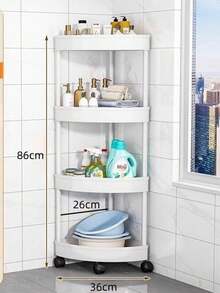 Estantería de esquina para baño, estantería de esquina triangular, estantería de pie para el baño, accesorios de baño, decoración de habitación - Multicolor - Ver 8