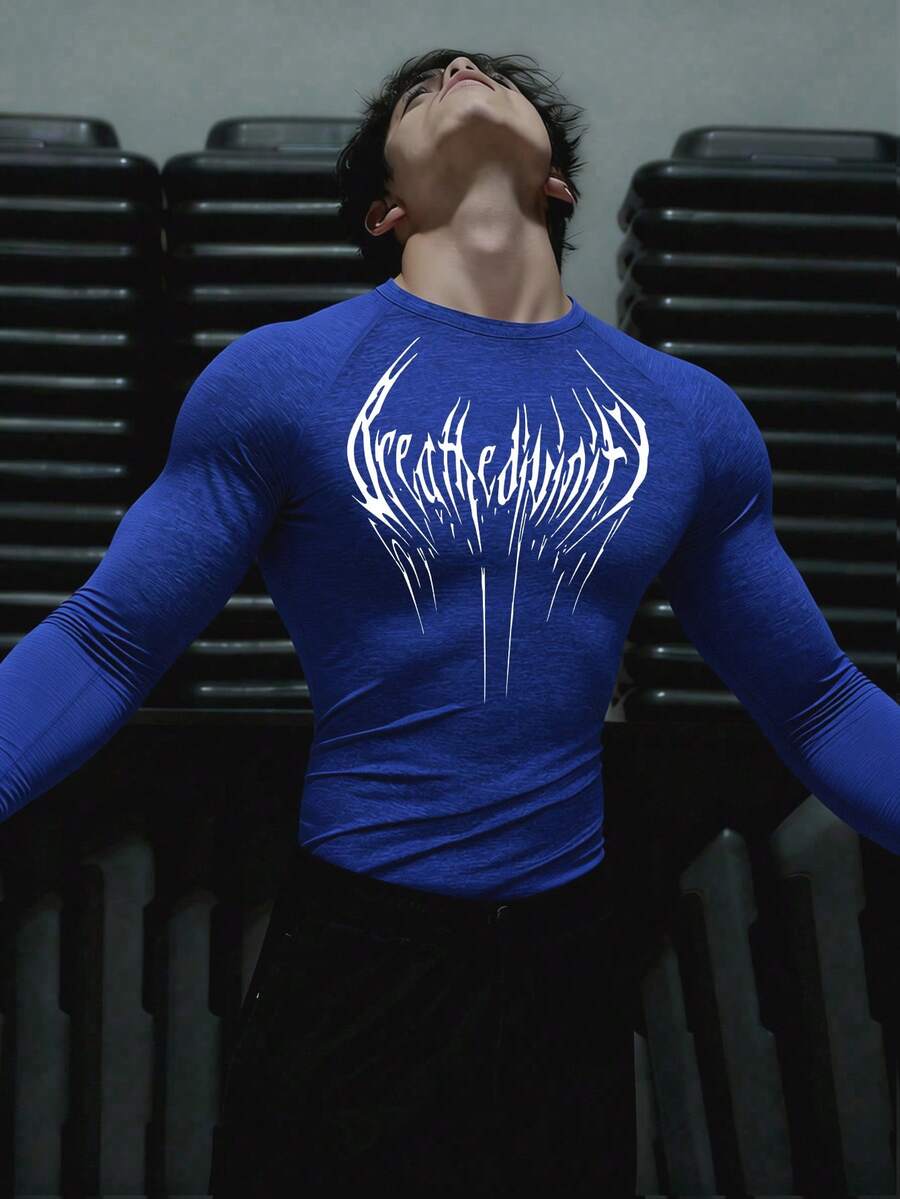 GymBeat 男士运动T恤和背心 - 藍色 - 查看 1