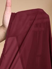 Zivah Women's Solid Color Robe And Wide Leg Pants Casual Resort Cover Up Set Summer Beach Vacation - Burgundy - View 8