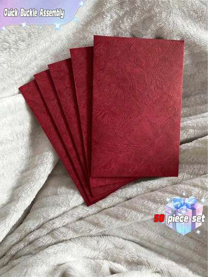 Set de 50 de plicuri și papetărie cu model vintage oriental, cu brad roșu - Invitații de nuntă în relief de 16,5 x 11 cm, felicitări, scrisori de dragoste de Ziua Îndrăgostiților, cutie cadou din hârtie texturată în stil chinezesc