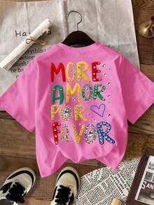 Women's 180g (Sizes S-XXXL), Casual Urban Summer Vacation Clothing, Short Sleeve Graphic T-Shirt, Funny Colorful Text T-Shirts, Personalized T-Shirt For Mom - 亮粉色 8 - 查看 4