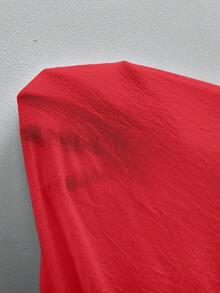 Swim Lushoire Vestido de playa holgado y cómodo con cordón para mujer de talla grande y unicolor - Rojo - Ver 6