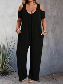 Breezaya Plus Size Women Casual Jumpsuit - Black - View 5