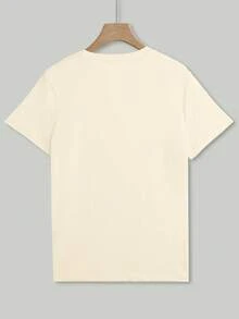 SHEIN LUNE 女士圆领字母数字印花休闲百搭日常短袖T恤 - 彩色 - 查看 2