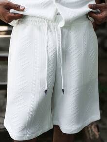 PAVTROS Men's White Short Sleeve Button-Front Shirt And Drawstring Waist Shorts Set,2 Piece Summer Vacation Outfits,Streetwear Co Ord Set Men Clothes - White - View 5
