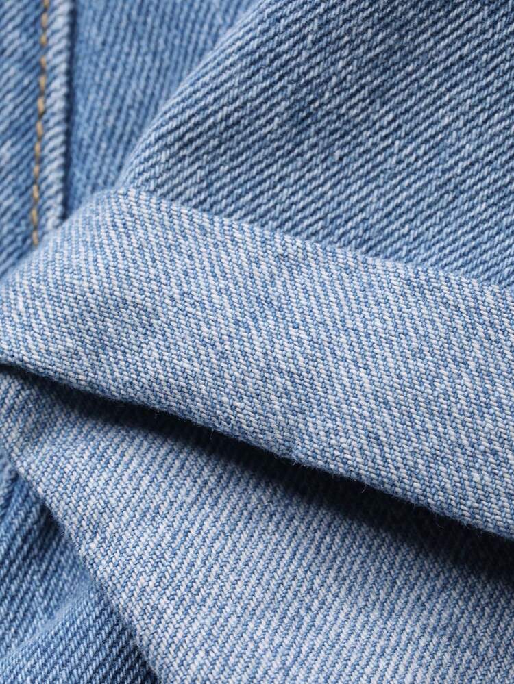 Women's Solid Color Washed Casual Denim Bib Pants Y2k Summer