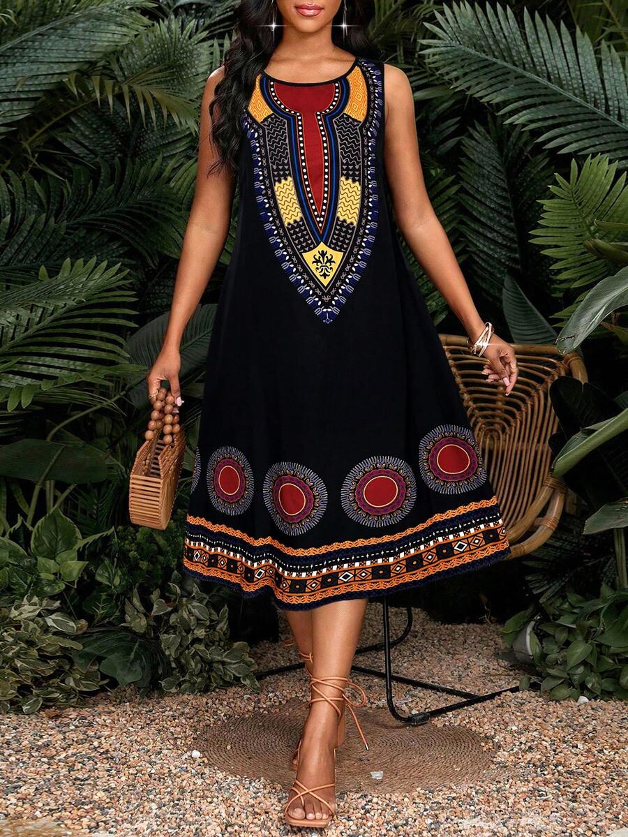 SHEIN Lady Holiday Dresses For Women Vacation Dress - Black - View 1