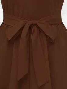 Olithes One Shoulder Belted Romper One Shoulder Playsuit Brown Playsuit Brown Romper For Women One Shoulder Romper Rompers For Women Playsuits For Women - Coffee Brown - View 5