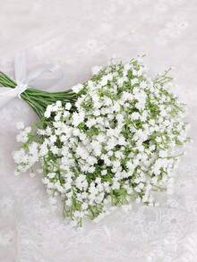 50Pcs 11.41" Artificial Star Blooms, Fake Flower Bouquets For Autumn & Summer, Home Decor, Wedding Bouquets And Backdrop Ornaments - White - View 3