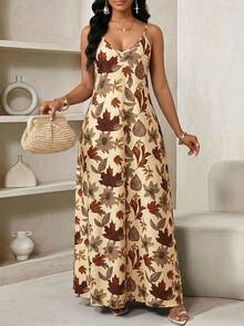 SHEIN Lady Đầm không tay in hoa phong cách thường ngày dành cho nữ, thích hợp cho mùa hè. - Nhiều màu - Xem 3