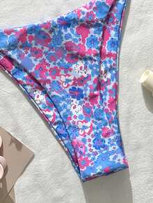 Swim Vcay Women's Summer Beach Floral Print Sexy Bikini Set, Print Pattern Random Bikini Set Casual Swimsuits Summer Bikini Set Vacation Bikini Floral Bikini Set Summer Colorful Bikini Set Floral Print Bikini Vacation Bikini Set - Multicolor - View 6