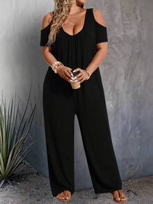 Breezaya Plus Size Women Casual Jumpsuit - Black - View 3