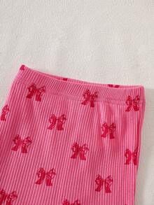 SHEIN 6 Packs Newborn Baby Girl Gift Set Cute Bow Top Pants Hat Socks Blanket White And Red Newborn Clothes Set For Autumn Baby Shower - Hot Pink - View 7
