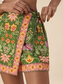 Travachic Women's Printed Woven Shorts, Spring/Summer Vacation - Multicolor - View 4