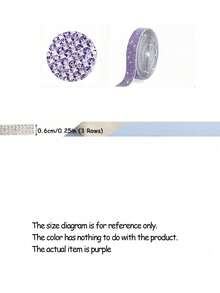 1pc DIY Rhinestone, Modern Purple Self Adhesive Garment Decoration Excipient For DIY - Purple - View 8