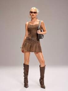 Y2Kool Đầm denim rách dáng suông, gợi cảm, phong cách thành thị hiện đại, tối giản, retro Y2K dành cho nữ, thích hợp cho các buổi đi chơi, du lịch, mặc hàng ngày, nghỉ mát, dự tiệc, mùa xuân/hè. - Nhiều màu - Xem 7