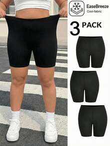 Muchica Bộ 3 quần legging ngắn màu đen cỡ lớn - màu đen - Xem 1