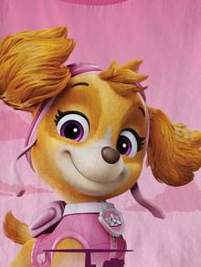 SHEIN | PAW Patrol 卡通狗印花短袖休闲T恤，适合年轻女孩 - 白色 - 查看 4