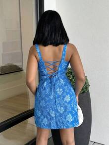 Alexandranx 花卉提花吊带连衣裙纯色方领方领褶皱迷你连衣裙露背连衣裙粉色女式泡泡无袖连衣裙宫廷风格假日连衣裙夏季，优雅，女士海滩服装/海滩，婚礼宾客礼服女士/新娘送礼会礼服白色，毕业礼服/毕业服装，女士早午餐服装，女士音乐会服装/狂欢服装节日/乡村音乐会服装/伊比沙岛服装/纳什维尔服装，度假，度假，端庄，热带度假女装，辣妹，夏季/夏季服装/夏季服装，女士春季服装，约会夜礼服，伴娘迷你连衣裙，优雅小黑裙，春夏 - 藍色 - 查看 2